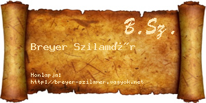Breyer Szilamér névjegykártya